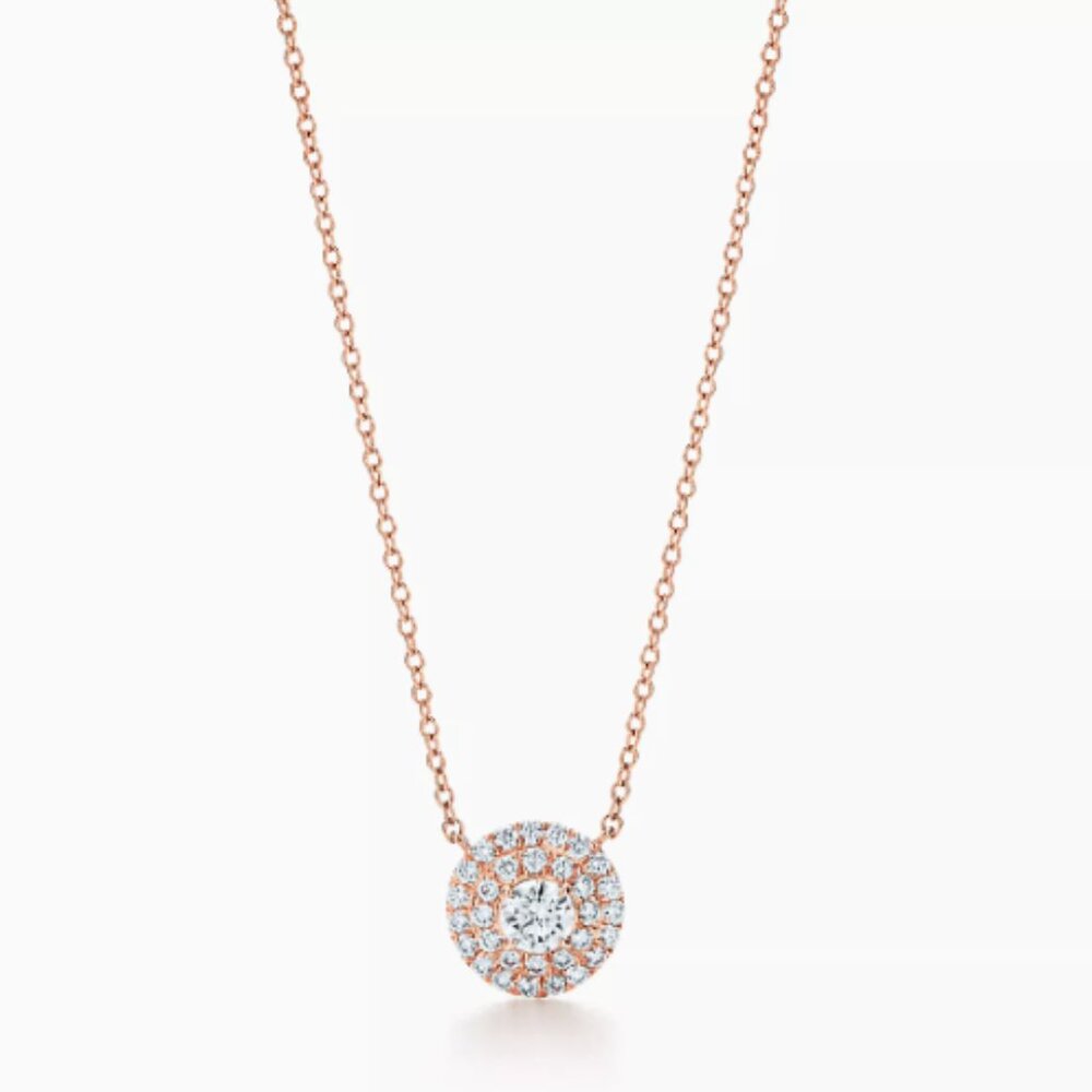 Tiffany Soleste Pendant in 18k Gold, Triple Sphere of Diamond